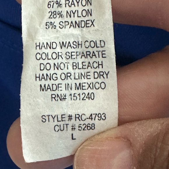 Strapless Blue Ruffle Dress Size L Rolla Coster Rayon Blend - Picture 6 of 8